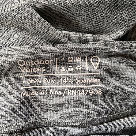 2 PAIR Lot Outdoor Voices 7/8 Dipped Leggings Small Gray Blue & Green Activewear - Picture 11 of 12